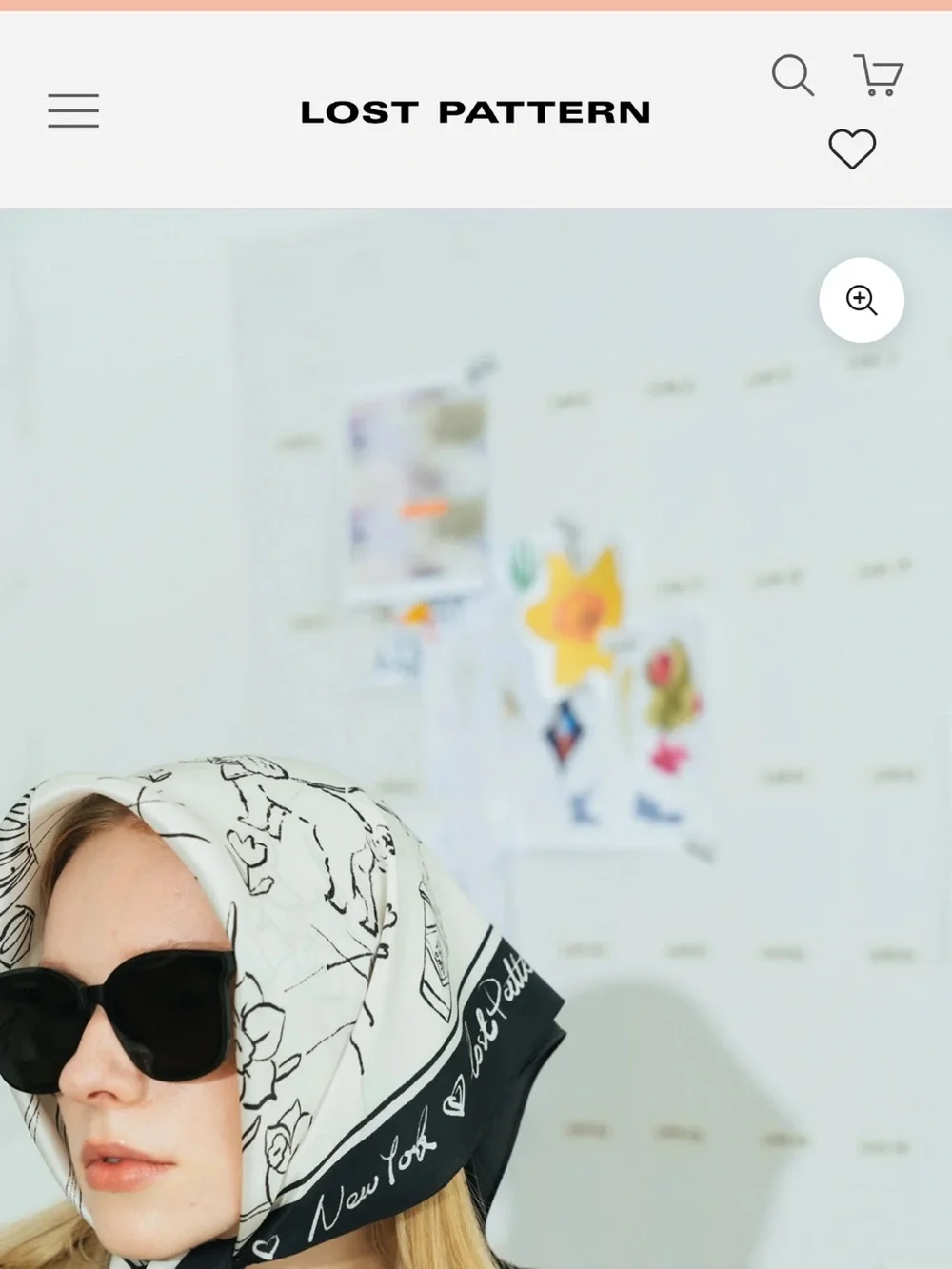 Lost Pattern Classic Black & White silk Scarf -